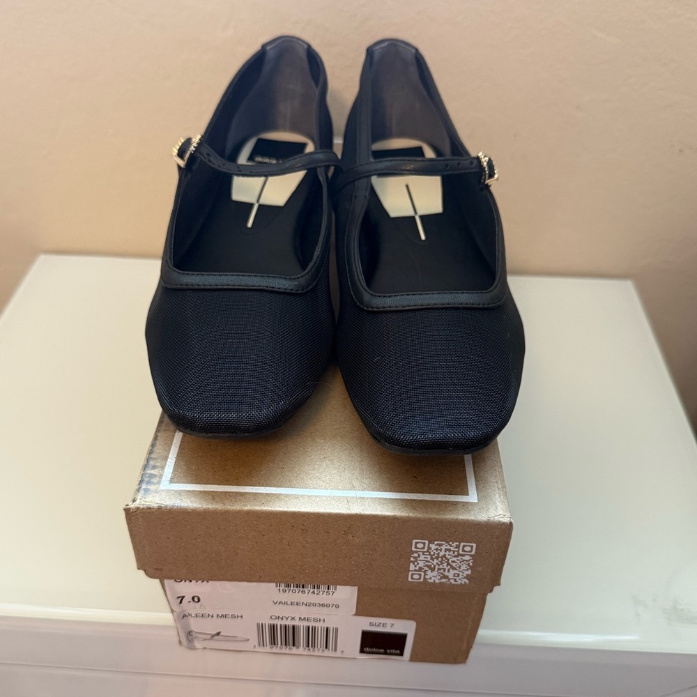 Dolce Vita Aileen Mesh Ballet Flats - NIB, Onyx, size 7